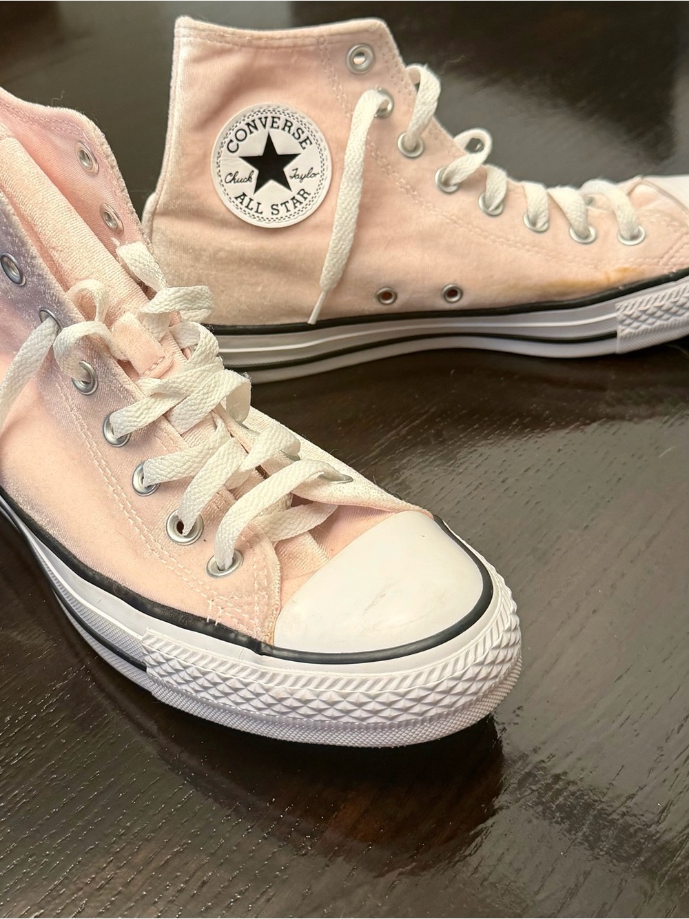 Converse Chuck Taylor All Star High Top Sneakers - Light Pink Velvet - Picture 4 of 5